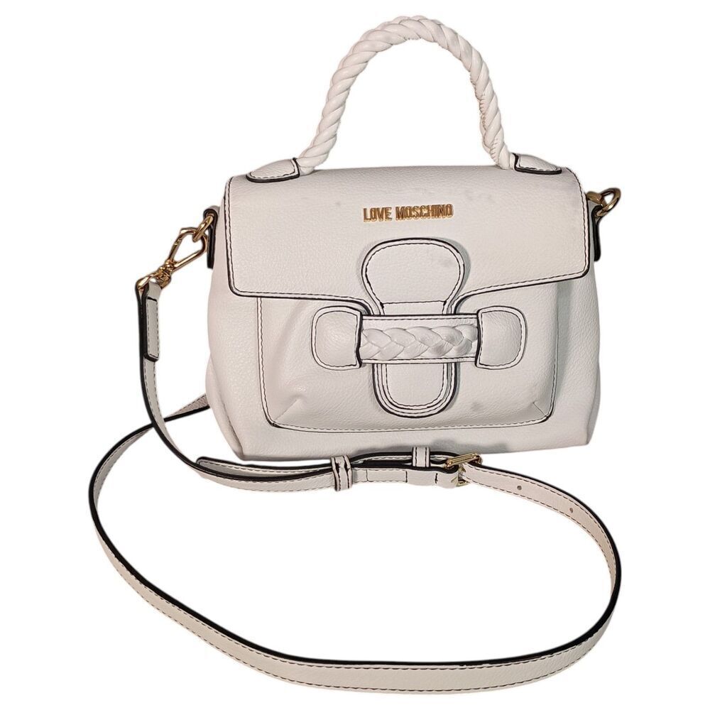 Love Moschino Satchel Crossbody Shoulder Bag White Small